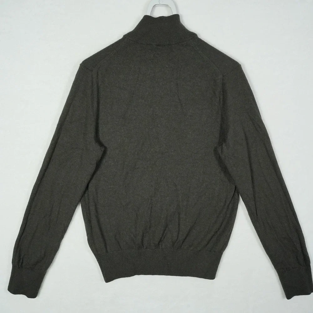 Banana Republic Italian Yarn Wool Blend Quarter Zip Sweater Olive‎ Brown Mens M
